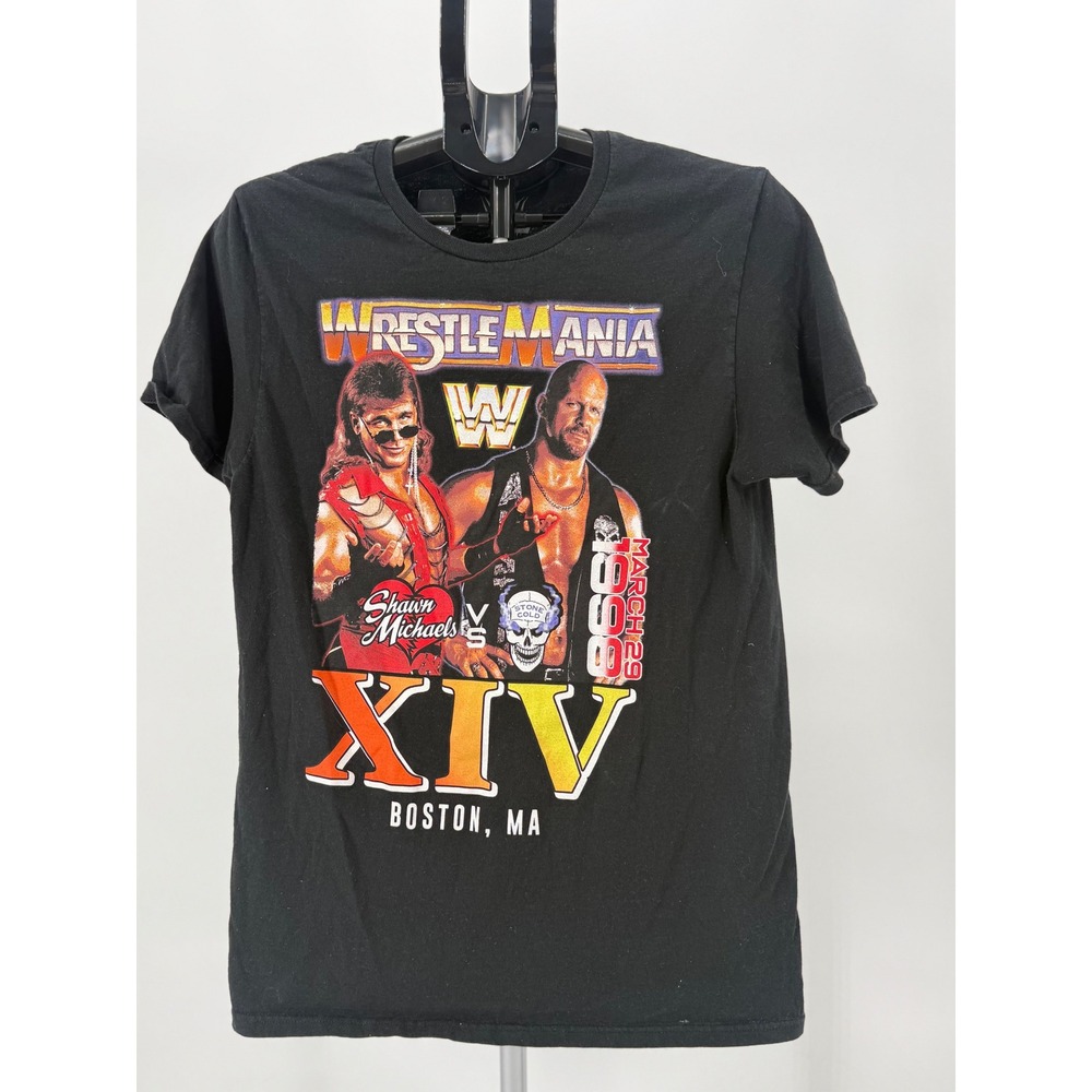 WWE WrestleMania XIV T Shirt‎ Mens Medium Black Stone Cold Shawn Michaels 1998